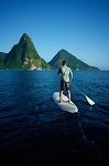 Paddleboarder Pitons View